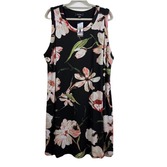 Karen Kane New Canyon Land Halter Dress Size 3X Dark Floral Stretch Pullover - Picture 1 of 11
